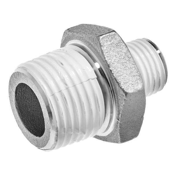 Usa Industrials Pipe Fitting w Sealant - 304SS #150 - Hex Nipple - 1-1/2" x 1" MNPT ZUSA-PF-438 - main